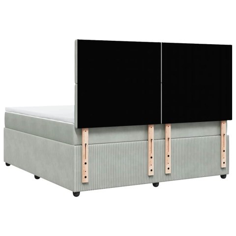 ŁÓŻKO KONTYNENTALNE Z MATERACEM JASNOSZARE 180X200CM AKSAMIT