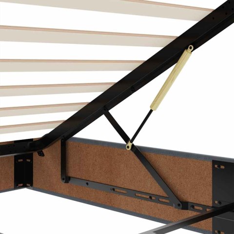 RAMA ŁÓŻKA OTOMANA Z MATERACEM SZARA 100X200CM AKSAMIT