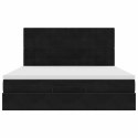 RAMA ŁÓŻKA OTOMANA Z MATERACAMI CZARNA 160X200CM AKSAMIT