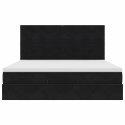 RAMA ŁÓŻKA OTOMANA Z MATERACAMI CZARNA 160X200CM AKSAMIT