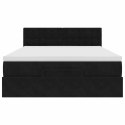 RAMA ŁÓŻKA OTOMANA Z MATERACEM CZARNA 140X190CM AKSAMIT