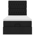 RAMA ŁÓŻKA OTOMANA Z MATERACEM CZARNA 90X200CM TKANINA
