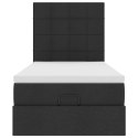 RAMA ŁÓŻKA OTOMANA Z MATERACEM CZARNA 90X200CM TKANINA