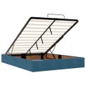 VidaXL Rama łóżka otomana z materacem, niebieska, 140x190 cm, aksamit
