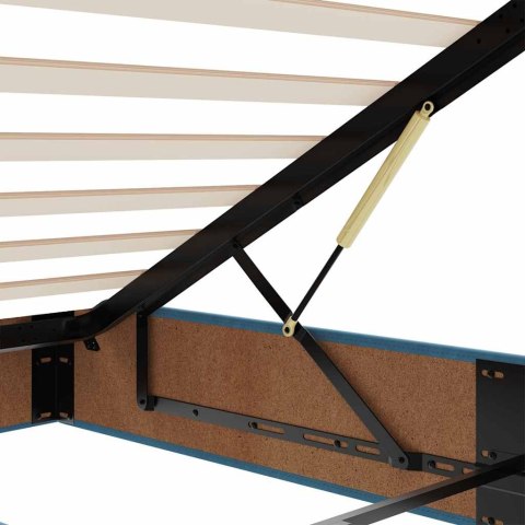 VidaXL Rama łóżka otomana z materacem, niebieska, 140x190 cm, aksamit