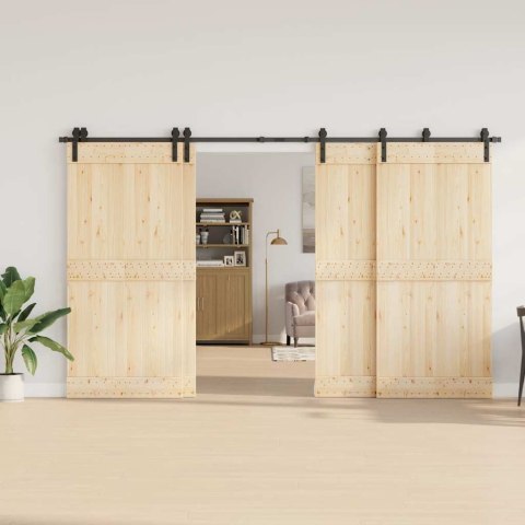 SYSTEM DO MONTAŻU DRZWI PRZESUWNYCH 366CM STAL CZARNY