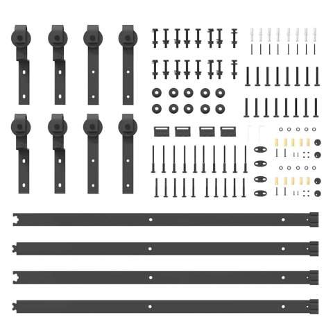 SYSTEM DO MONTAŻU DRZWI PRZESUWNYCH 366CM STAL CZARNY