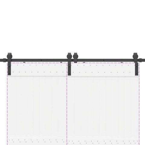 SYSTEM DO MONTAŻU DRZWI PRZESUWNYCH 366CM STAL CZARNY
