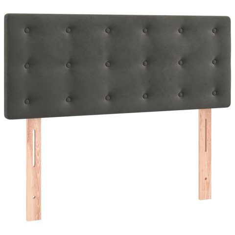 ŁÓŻKO KONTYNENTALNE Z MATERACEM I LED SZARY AKSAMIT 90X200CM