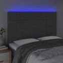 ZAGŁÓWEK DO ŁÓŻKA Z LED CIEMNOSZARY 144X5X118/128CM TKANINA