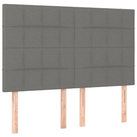 ZAGŁÓWEK DO ŁÓŻKA Z LED CIEMNOSZARY 144X5X118/128CM TKANINA