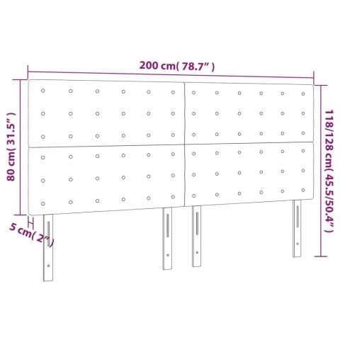 ZAGŁÓWEK DO ŁÓŻKA Z LED CZARNY 200X5X118/128CM TKANINA