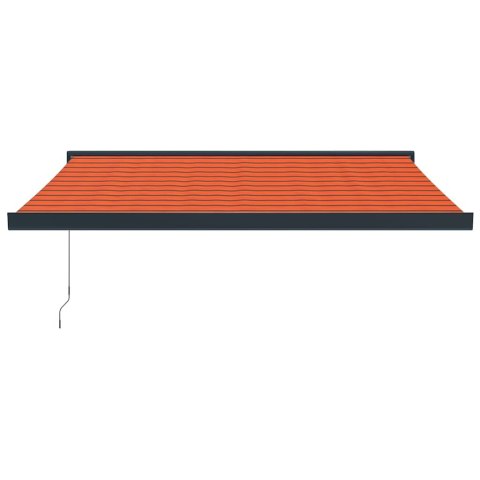 ZWIJANA MARKIZA POMARAŃCZ I BRĄZ 3,5X2,5M TKANINA I ALUMINIUM