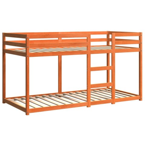 ŁÓŻKO PIĘTROWE WOSKOWY BRĄZ 90X200CM LITE DREWNO SOSNOWE