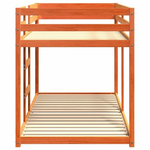 ŁÓŻKO PIĘTROWE WOSKOWY BRĄZ 90X200CM LITE DREWNO SOSNOWE