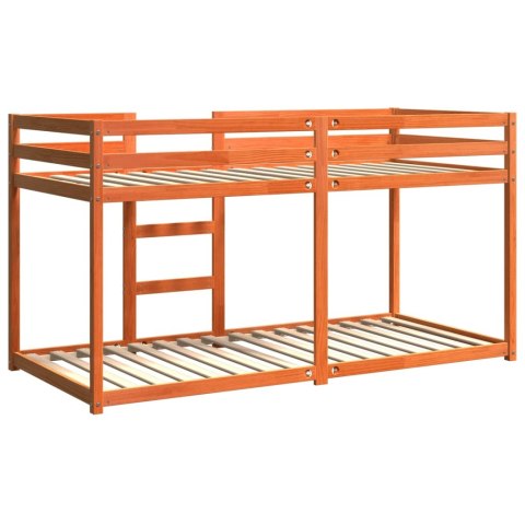 ŁÓŻKO PIĘTROWE WOSKOWY BRĄZ 90X200CM LITE DREWNO SOSNOWE