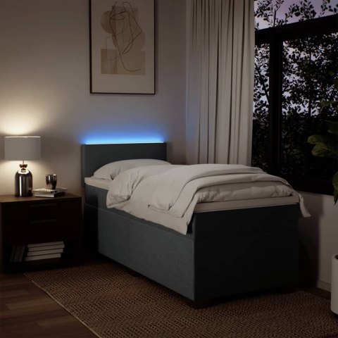 ŁÓŻKO KONTYNENTALNE Z MATERACEM CIEMNOSZARA TKANINA 100X200CM