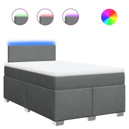 ŁÓŻKO KONTYNENTALNE Z MATERACEM CIEMNOSZARA TKANINA 120X200CM