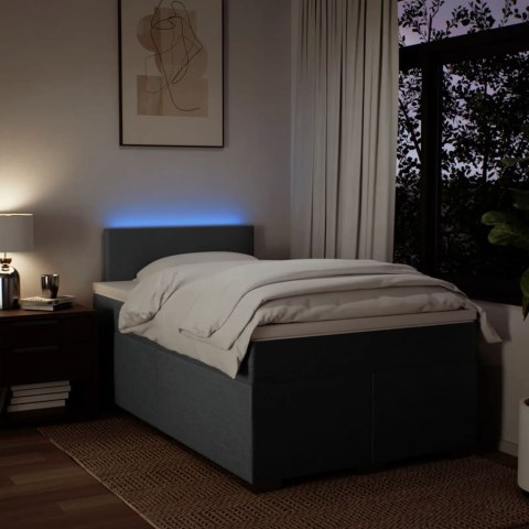 ŁÓŻKO KONTYNENTALNE Z MATERACEM CIEMNOSZARA TKANINA 120X200CM