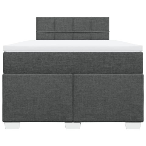 ŁÓŻKO KONTYNENTALNE Z MATERACEM CIEMNOSZARA TKANINA 120X200CM