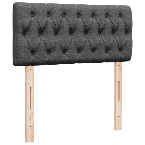 ŁÓŻKO KONTYNENTALNE Z MATERACEM CIEMNOSZARA TKANINA 90X190CM