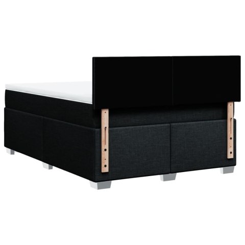 ŁÓŻKO KONTYNENTALNE Z MATERACEM CZARNE TKANINA 140X200CM