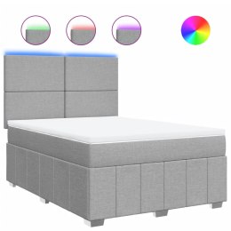 ŁÓŻKO KONTYNENTALNE Z MATERACEM JASNOSZARE 140X200CM TKANINA