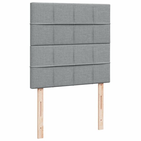 ŁÓŻKO KONTYNENTALNE Z MATERACEM JASNOSZARE TKANINA 100X200CM