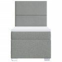 ŁÓŻKO KONTYNENTALNE Z MATERACEM JASNOSZARE TKANINA 100X200CM