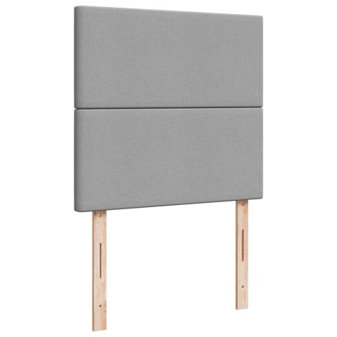 ŁÓŻKO KONTYNENTALNE Z MATERACEM JASNOSZARE TKANINA 100X200CM