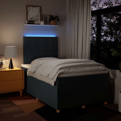 VidaXL Łóżko kontynentalne z materacem, niebieskie, 120x190cm, tkanina