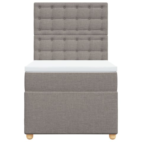 VidaXL Łóżko kontynentalne z materacem, taupe, tkanina, 90x200 cm