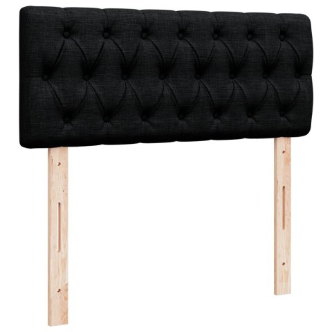 ŁÓŻKO KONTYNENTALNE Z MATERACEM CZARNE 120X190CM TKANINA