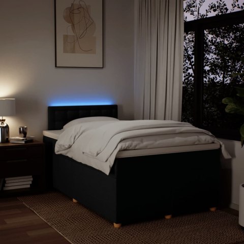 ŁÓŻKO KONTYNENTALNE Z MATERACEM CZARNE 120X190CM TKANINA