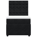ŁÓŻKO KONTYNENTALNE Z MATERACEM CZARNE AKSAMIT 90X190CM