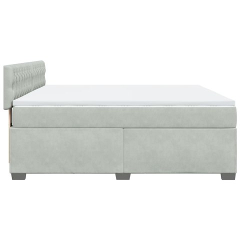 ŁÓŻKO KONTYNENTALNE Z MATERACEM JASNOSZARE 180X200CM AKSAMIT