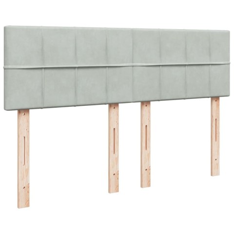 ŁÓŻKO KONTYNENTALNE Z MATERACEM JASNOSZARE AKSAMIT 140X190CM