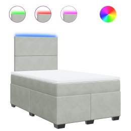 ŁÓŻKO KONTYNENTALNE Z MATERACEM JASNOSZARE 120X190CM AKSAMIT