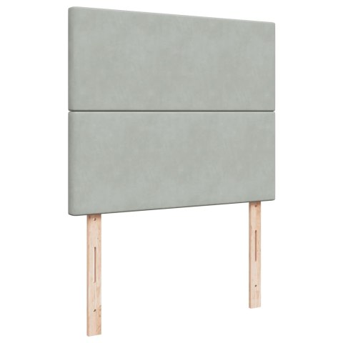 ŁÓŻKO KONTYNENTALNE Z MATERACEM JASNOSZARE 120X190CM AKSAMIT