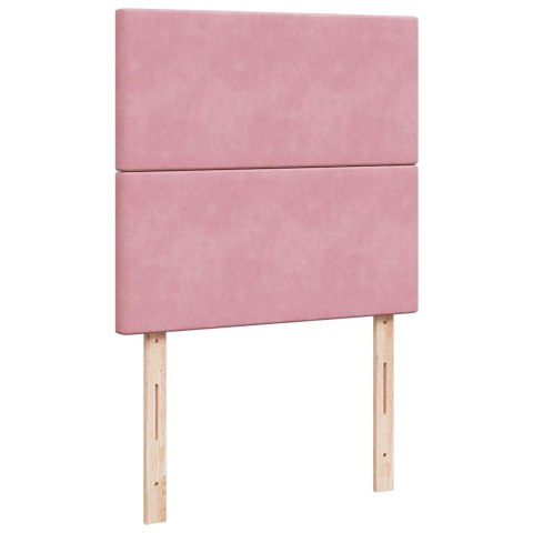 VidaXL Łóżko kontynentalne z materacem, różowe, aksamit, 100x200 cm