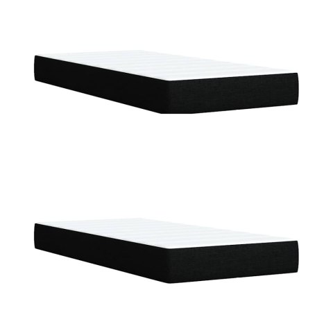 ŁÓŻKO KONTYNENTALNE Z MATERACEM CZARNE TKANINA 200X200CM