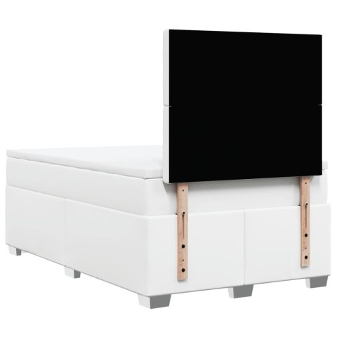 ŁÓŻKO KONTYNENTALNE Z MATERACEM BIAŁE EKOSKÓRA 120X200CM