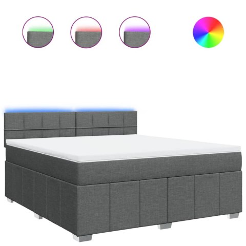 ŁÓŻKO KONTYNENTALNE Z MATERACEM CIEMNOSZARA TKANINA 180X200CM