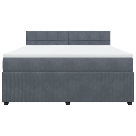 ŁÓŻKO KONTYNENTALNE Z MATERACEM CIEMNOSZARE 180X200CM AKSAMIT