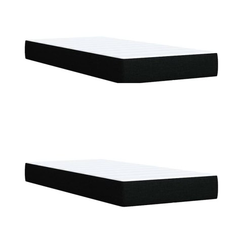 ŁÓŻKO KONTYNENTALNE Z MATERACEM CZARNE TKANINA 200X200CM