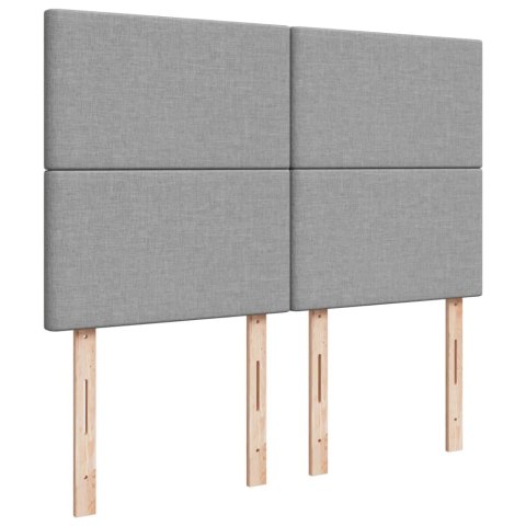 ŁÓŻKO KONTYNENTALNE Z MATERACEM JASNOSZARE TKANINA 160X200CM