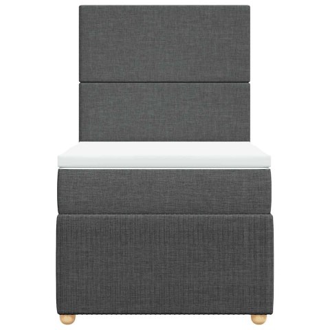 ŁÓŻKO KONTYNENTALNE Z MATERACEM CIEMNOSZARA TKANINA 80X200CM