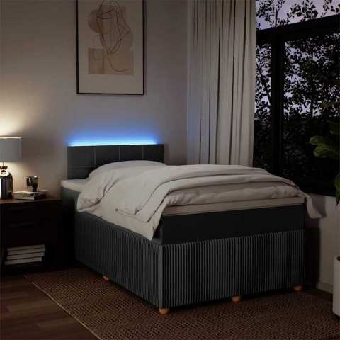 ŁÓŻKO KONTYNENTALNE Z MATERACEM CIEMNOSZARE 120X190CM TKANINA