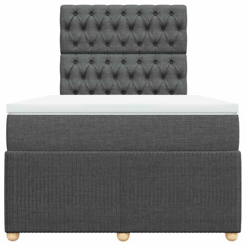 ŁÓŻKO KONTYNENTALNE Z MATERACEM CIEMNOSZARE 120X190CM TKANINA