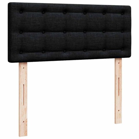 ŁÓŻKO KONTYNENTALNE Z MATERACEM CZARNE 120X190CM TKANINA